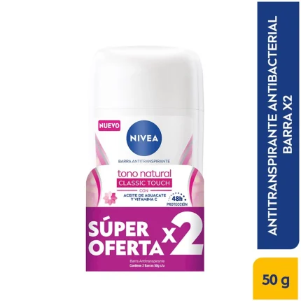 2 Desodorante Nivea Barra Aclarado Natural X 50 G