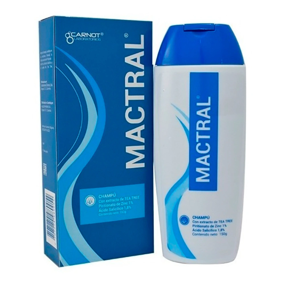 7707274980054 Mactral Shampoo (Tea.Tree-Pir.Zinc-ácido salicílicoi) X 150Gr - Imagen 1